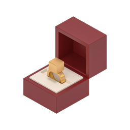 Open Ring Box 3D Icon | Engagement Jewelry