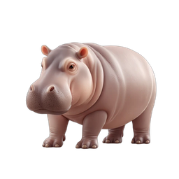 Cute Hippo Icon - Playful Animal Illustration
