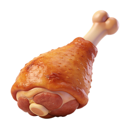 Realistic Chicken Drumstick Icon for Food Menus