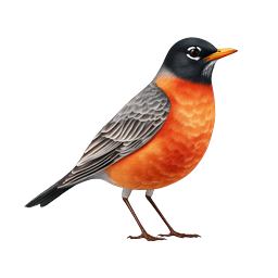 Realistic American Robin Bird Icon