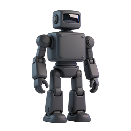 3D Robot Character Icon - AI Technology Symbol