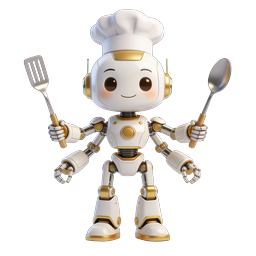 Cute Robot Chef Icon | AI Cooking Assistant Character