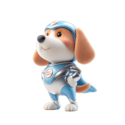 Adorable Robot Dog Hero | 3D Rendered Cartoon Puppy Character