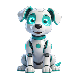 Cute Robot Dog Icon - 3D AI Pet Technology