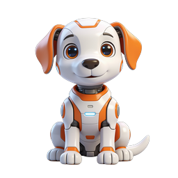 Cute Robot Dog Icon - Futuristic AI Pet Mascot
