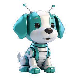 Cute 3D Robot Dog Icon | Futuristic AI Pet Character
