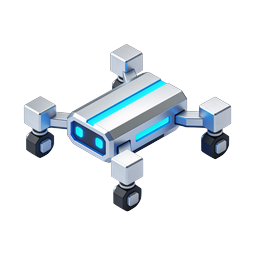 Futuristic Robot Drone Icon - 3D Isometric Tech Icon