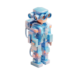 3D クレイロボット探検家アイコン - アストロノート・テックキャラクター
