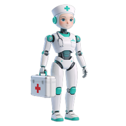 Robot Nurse Medical AI Icon - Healthcare 3D Render