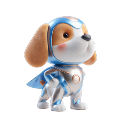 Cute Robot Puppy Icon - Adorable 3D Character Design