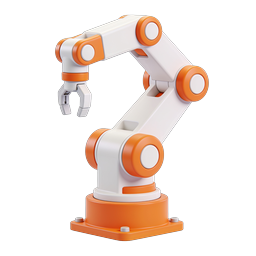 3D Robotic Arm Icon - Industrial Automation