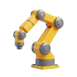 3D産業用オートメーションロボットアームアイコン