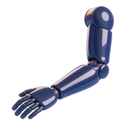 Futuristic Blue Robotic Arm 3D Icon