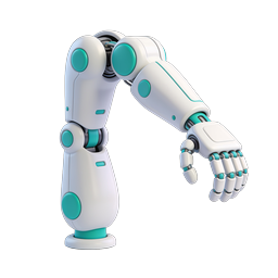 Futuristic Robotic Arm 3D Icon | Technology & AI