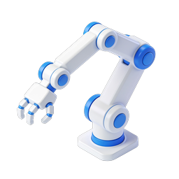 Modern Robotic Arm 3D Icon | AI & Automation