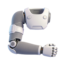 Futuristic Robotic Arm Prosthetic Icon - 3D Render