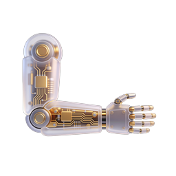 Futuristisches Roboterarm-KI-Technologie-Icon