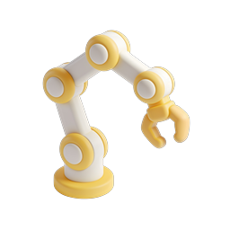 Clay Style Robotic Arm Icon | 3D Automation Design