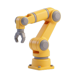 3D Industrial Robotic Arm Automation Technology Icon
