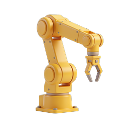 Industrial Robotic Arm 3D Icon for Automation