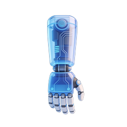 Futuristic Robotic Arm 3D Icon - AI Technology