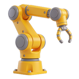 Industrial Robotic Arm 3D Icon | Automation Technology