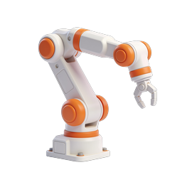 Modern Robotic Arm Technology Icon | 3D Clay Style