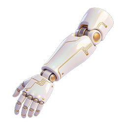 Futuristic Robotic Arm Icon - AI Tech 3D Design