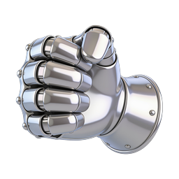 Icona pugno armatura robotica cromata per gaming e combattimento