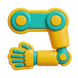 Robotic Claw Gripper 3D Icon - Automation & AI