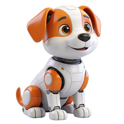 Friendly Robotic Dog 3D Icon - AI Companion Design