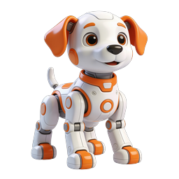 Cute Robotic Dog 3D Icon - AI Pet Technology