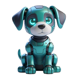 Futuristic Robotic Dog 3D Icon | AI Pet Tech
