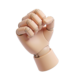 Icono 3D de puño robótico - Símbolo de IA y tecnología