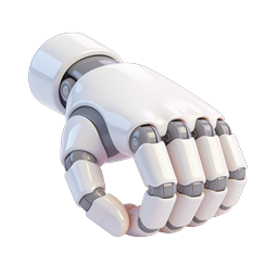 Roboterk Faust Icon - 3D KI Technologie Symbol