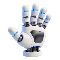 Futuristic Robotic Hand Icon - 3D AI Technology