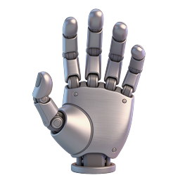 Robotik-Hand Icon | KI & Automatisierung 3D Metall-Icon