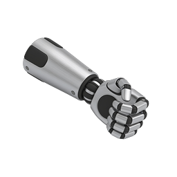 Robotic Hand Icon | 3D Metallic AI Technology Symbol