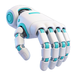 Futuristic Robotic Hand 3D Icon - AI & Tech