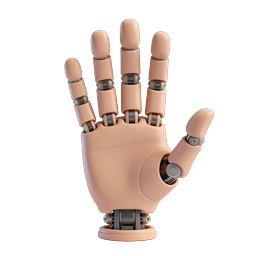 3D Robotic Prosthetic Hand Icon - AI Technology
