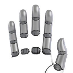 Robotik-Hand Icon - Metallisches 3D-Design für KI & Robotik