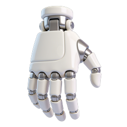 Icona mano robotica 3D realistica | IA e automazione