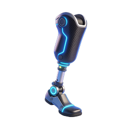 Futuristic Robotic Prosthetic Leg Icon | 3D Medical Design