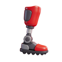 Robotic Prosthetic Leg 3D Medical Icon