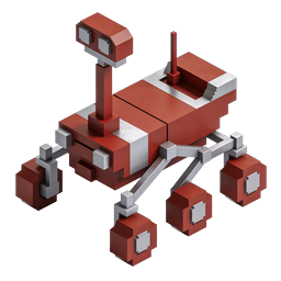 3D Isometric Robotic Rover Space Exploration Icon