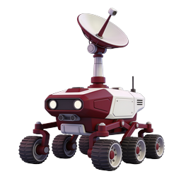 Robotic Satellite Rover Icon - Space Exploration 3D