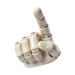 Robotic Thumbs Up 3D Icon - AI Approval Gesture