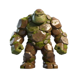 Icône de personnage golem de pierre 3D - créature de pierre fantastique