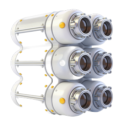 3D Rocket Booster Cluster Icon - Thruster Engine Nozzles