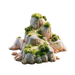 Rocky Island Mountain 3D Nature Landscape